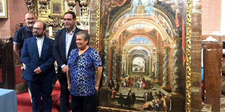 Buenache de Alarcón recibe el cuadro de la infancia de Jesús tras ser restaurado por la Diputación de Cuenca