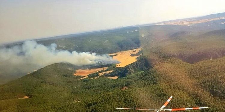 Aumentan los efectivos que luchan contra el fuego en Paracuellos a 26 medios y 110 personas