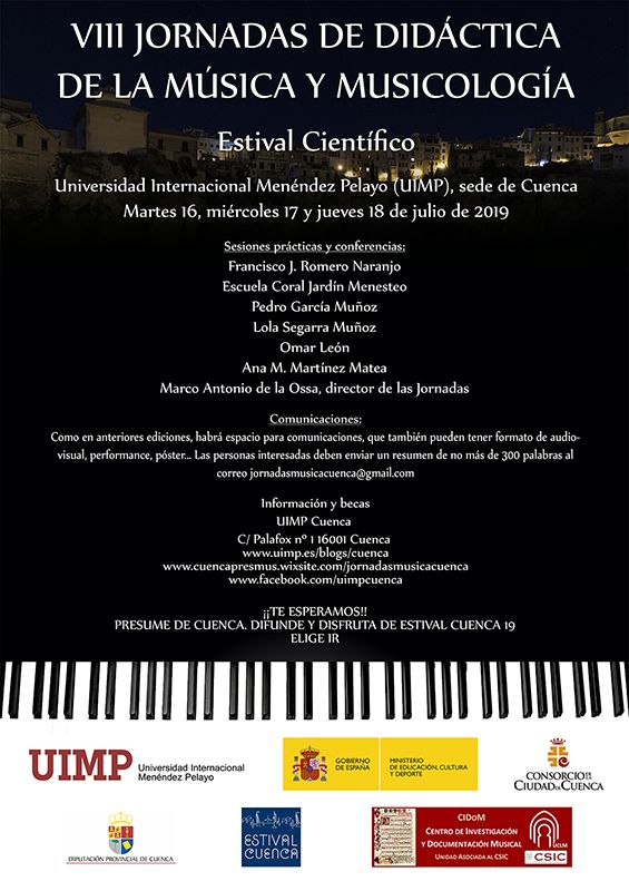 Comienzan las VIII Jornadas de Didáctica de la Música y Musicología de la UIMP de Cuenca