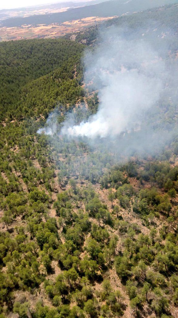 Controlado un incendio en Fresneda de la Sierra que ha movilizado, hasta el momento, a 59 personas
