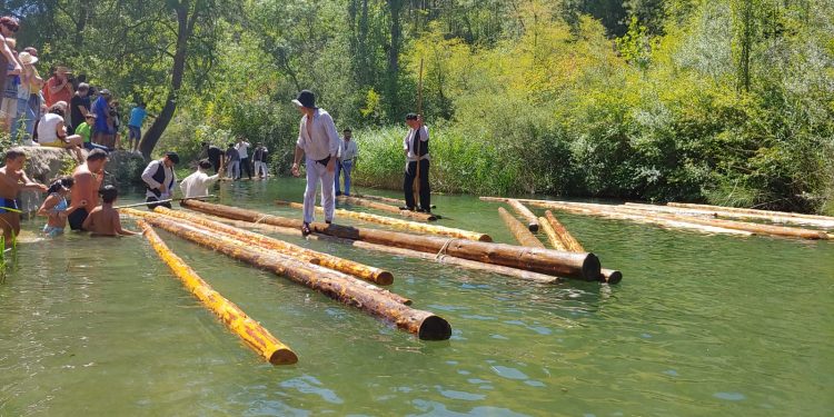 El río Cuervo recrea las antiguas maderadas con la celebración de la XX Jornada Ganchera