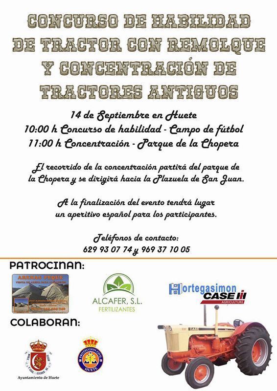 El Ayuntamiento de Huete organiza un concurso de habilidad de tractor con remolque y concentración de tractores antiguos