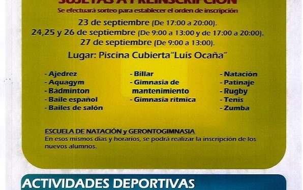 Este lunes se abre el plazo para apuntarse a las Escuelas Deportivas Municipales de Cuenca
