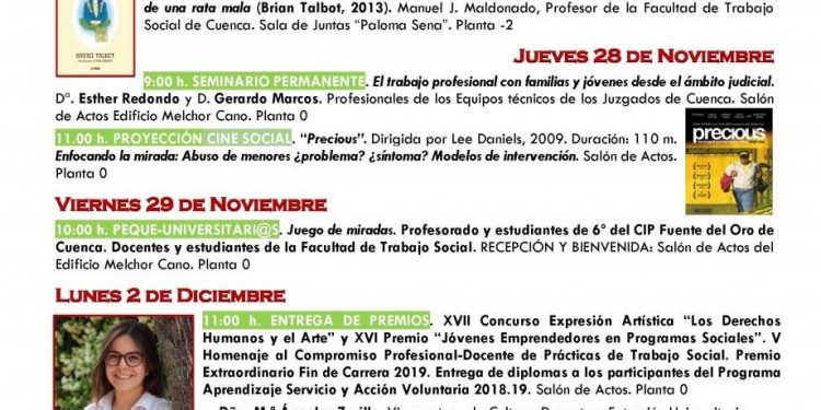 La Facultad de Trabajo Social de Cuenca celebra la Semana de los Derechos Humanos