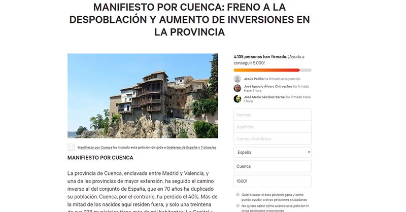 Villar de Cañas se adhiere al Manifiesto por Cuenca