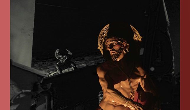 Un cartel de Ricardo Culebras San Julián anuncia el Via Crucis de Ntro. Padre Jesús Amarrado a la Columna