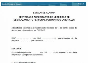 CEOE-Cepyme Cuenca prepara un modelo para acreditar el desplazamiento al puesto de trabajo