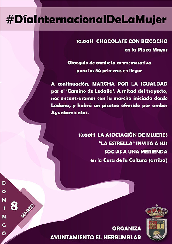 Chocolatada y Marcha por la Igualdad para celebrar el Día Internacional de la Mujer en El Herrumblar