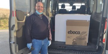 La Diputación de Cuenca y la Junta repartirán un total de 7.000 viseras que han sido donadas por asociaciones de Huesca