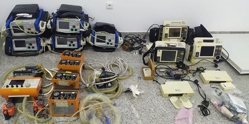 La empresa Ambulancias Conquenses S.L. dona al Hospital Virgen de la Luz 5 respiradores artificiales y 8 monitores desfibriladores