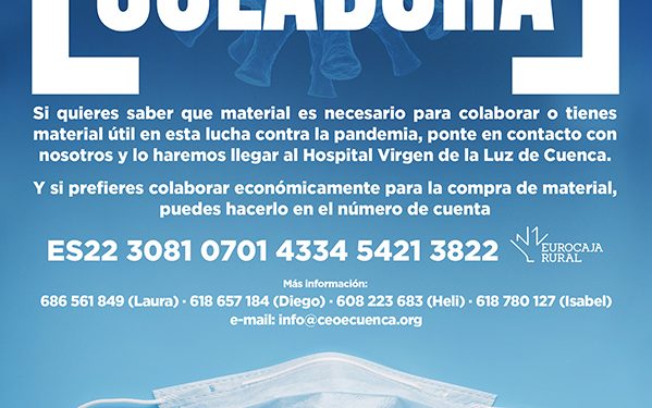 La patronal conquense lanza una campaña para colaborar en la adquisición de material durante la crisis del coronavirus La patronal conquense lanza una campaña para colaborar en la adquisición de material durante la crisis del coronavirus