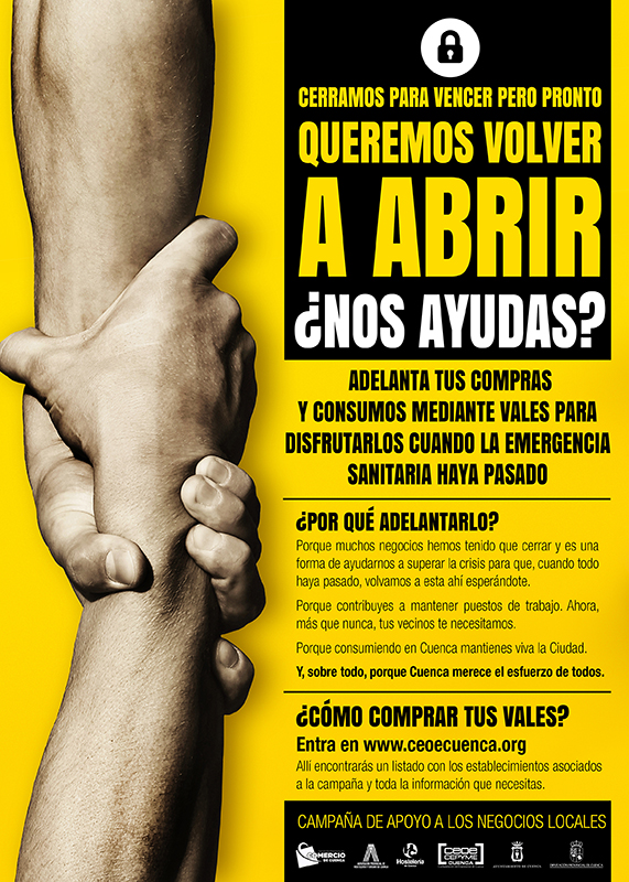 CEOE-Cepyme Cuenca lanza una campaña para comprar vales en el confinamiento y ayudar a negocios que han cerrado