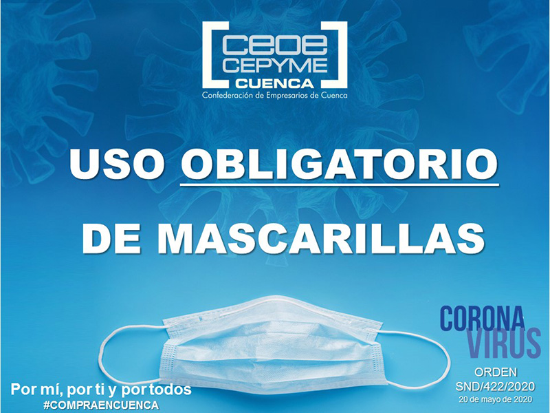 CEOE-Cepyme Cuenca traslada a sus empresas la orden por la que se modifica el uso de mascarilla en los transportes
