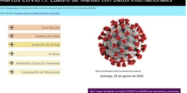 El grupo Alarcos de la UCLM desarrolla una web con datos oficiales sobre la evolución de pandemia de la COVID-19