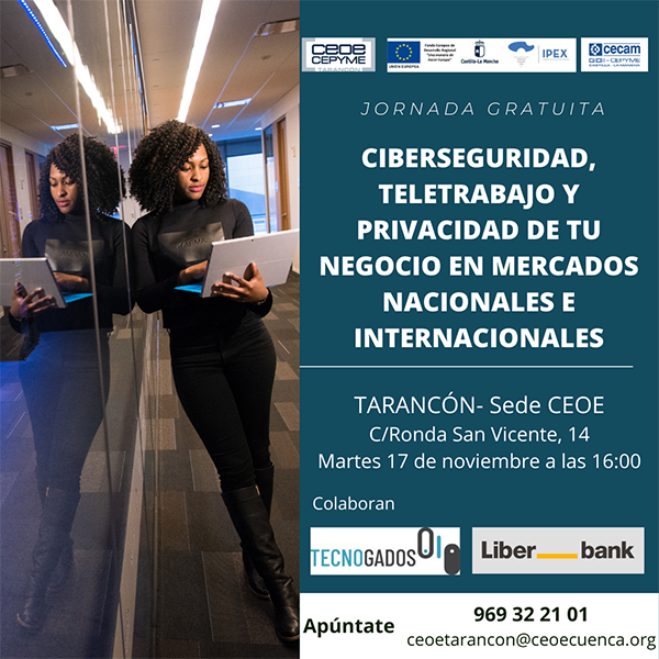 La sede de CEOE-Cepyme Tarancón acoge este martes una jornada sobre ciberseguridad en mercados internacionales