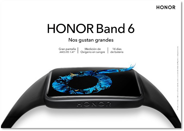 Honor lanza la Band 6, con una pantalla más grande y funcionalidades premium de monitorización de la salud