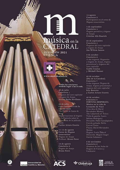 La XI Edición de ‘Música en la Catedral’ 2021 contará con 10 conciertos y un curso internacional de Órgano Renacentista
