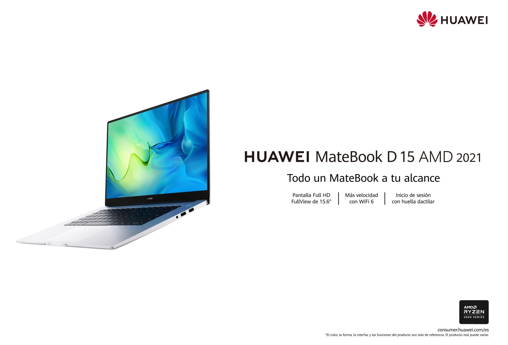 Huawei renueva el ligero todoterreno MateBook D 15 con los nuevos procesadores AMD Ryzen 5500