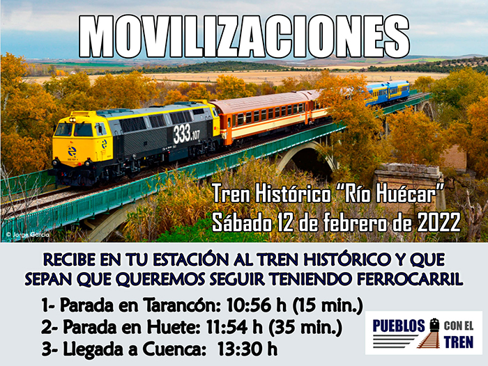 Pueblos con el Tren anima a todos a recibir al tren histórico Río Huécar Que sepan que queremos seguir teniendo ferrocarril