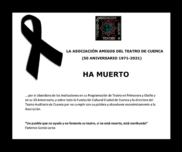 Triste adiós de la Asociación Amigos del Teatro de Cuenca