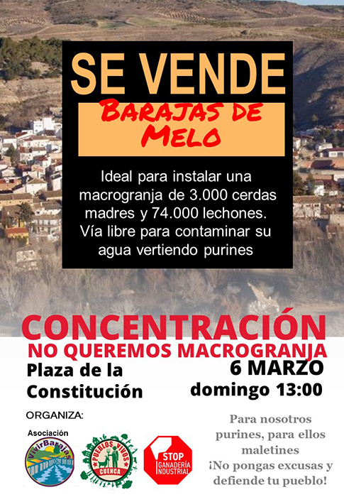 Barajas de Melo se moviliza este domingo contra una macrogranja de cerdos
