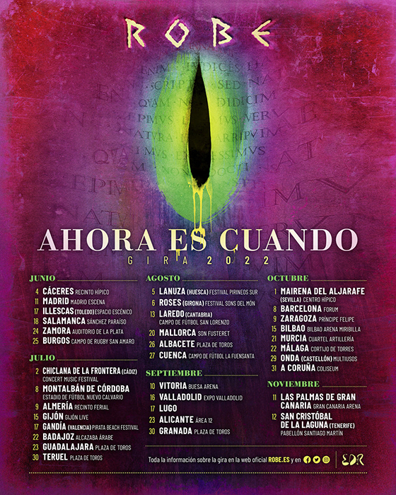 Robe Iniesta actuará este verano en Cuenca y Guadalajara