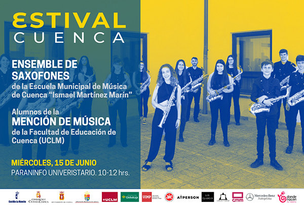 Arranca Estival Cuenca 22 con la propuesta didáctica del Ensemble de Saxos de la Escuela Municipal de Música de Cuenca