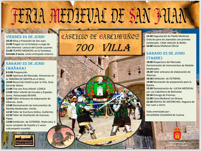 La asociación medieval Conca estará presente este sábado 25 en la Feria Medieval de San Juan del Castillo de Garcimuñoz