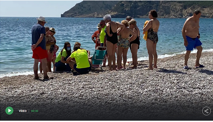Un jabalí sale del mar en Alicante y muerde a una mujer de Cuenca que estaba tomando el sol