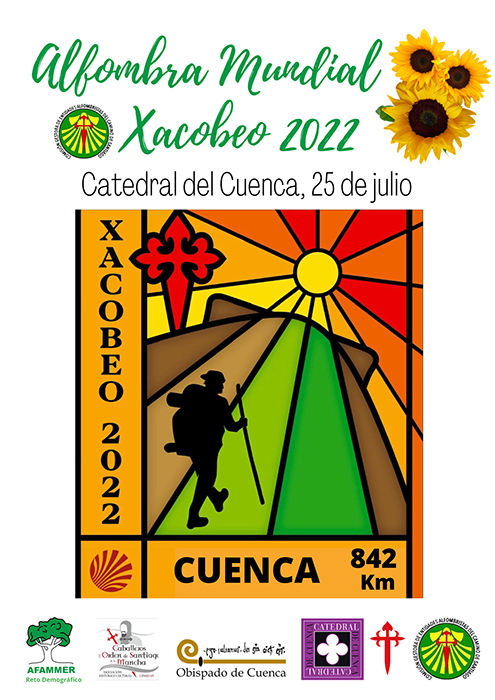 AFAMMER impulsa la Alfombra Mundial XACOBEO 2022 en la Catedral de Cuenca, el día de Santiago Apóstol