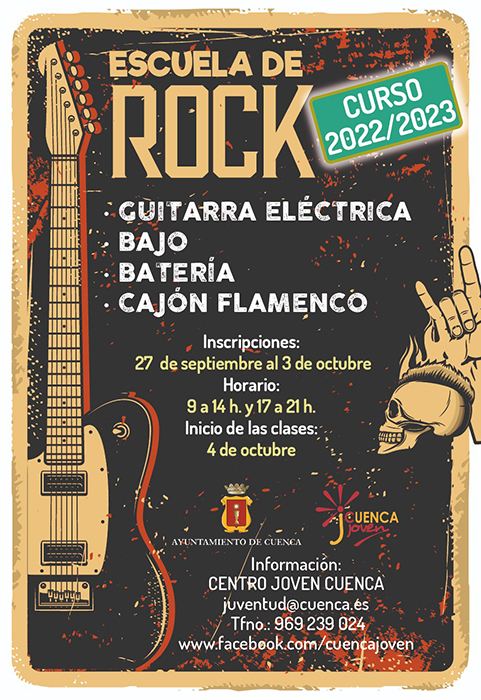 El Ayuntamiento de Cuenca abre el plazo de matriculación para la Escuela de Rock y el Taller de Cine