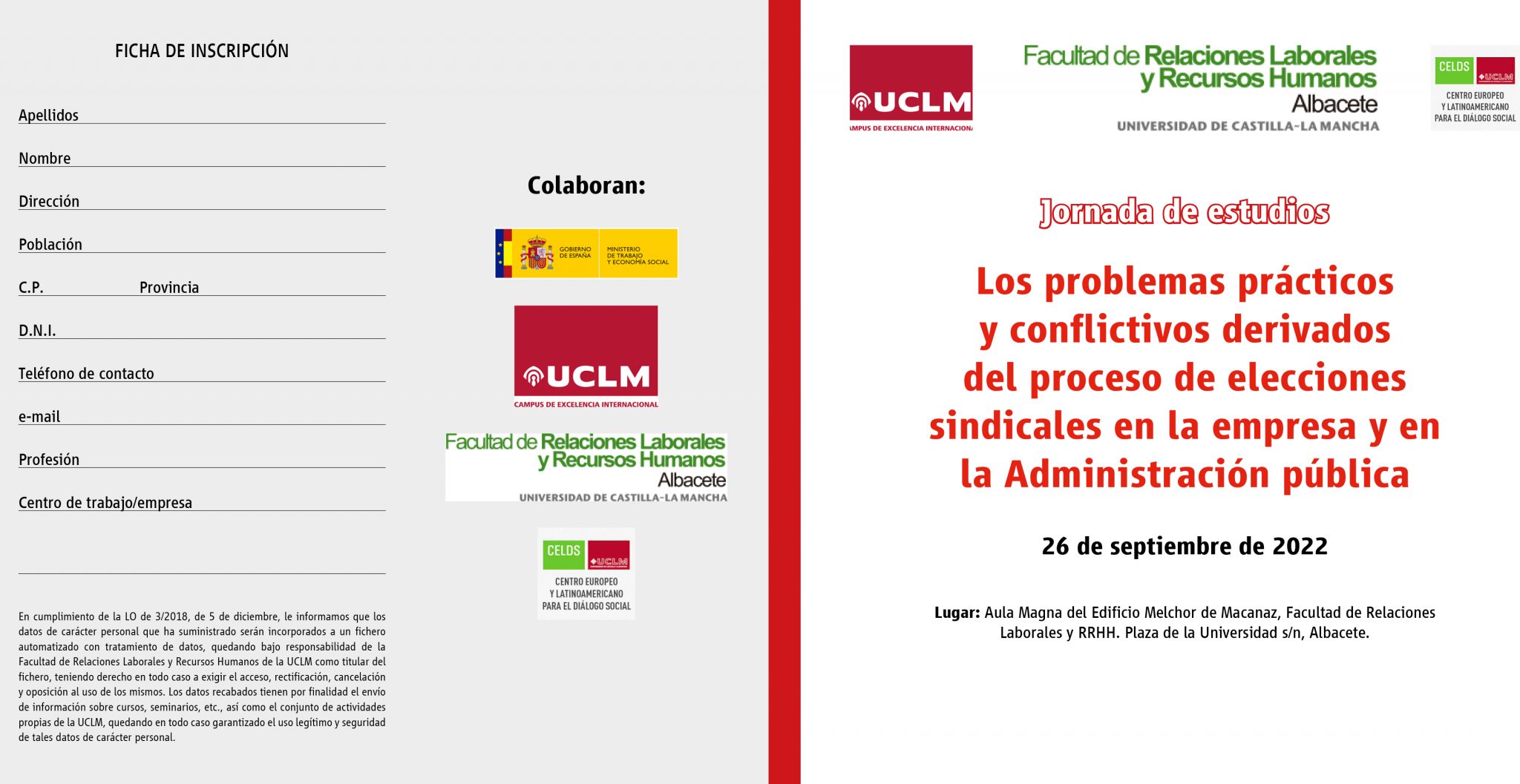 La UCLM analizará el proceso de elecciones sindicales en la empresa y en las administraciones públicas