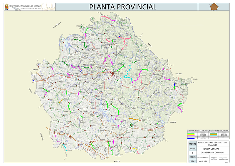 La Diputación de Cuenca está invirtiendo 42 millones de euros en 72 caminos y carreteras para mejorar 453 kilómetros