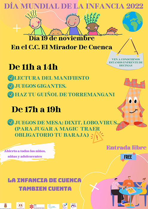 El Consejo Municipal de la Infancia y la Adolescencia de Cuenca anima a publicar fotos el domingo con la Torre de Mangana iluminada de azul