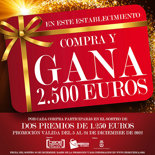 La Asociación de Comercio de Cuenca sorteará 2.500 euros en compras en su campaña navideña compra y gana
