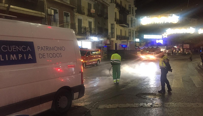 ¡Atención! Tráfico lento en el centro de Cuenca debido a un vertido de aceite