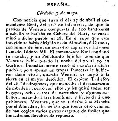 Partida del bandolero Ventura