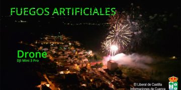 Drone. Fuegos artificiales. 4K