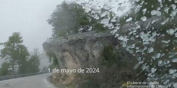 Granizo y nieve, el 1 de mayo, camino a Las Majadas