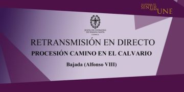 La procesión «En el Calvario» inicia la bajada, trayecto corto, a las iglesias de procedencia
