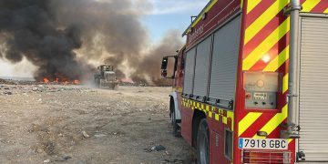 El incendio de la Planta de Residuos Sólidos Urbanos de la Diputación de Cuenca quemó 800 metros cuadrados de basura